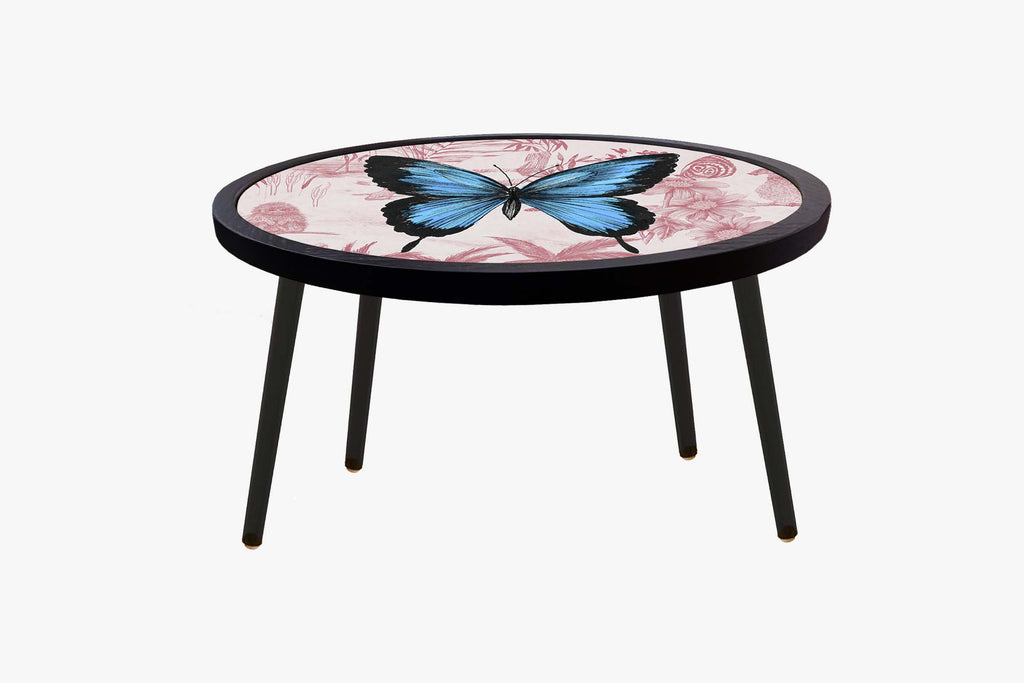 Allegra round coffee table in Butterfly by Matthew Williamson